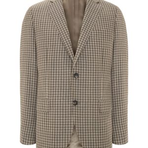 Chaqueta cuadros beige