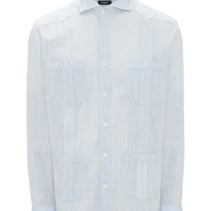 Guayabera manga larga celeste