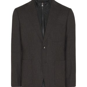 Chaqueta microfantasía marrón