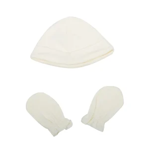 2100G GORRITO Y MANOPLAS ALGODÓN BEIGE