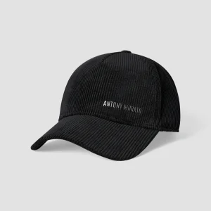 Gorra Antony Morato con visera estilo baseball de pana negro