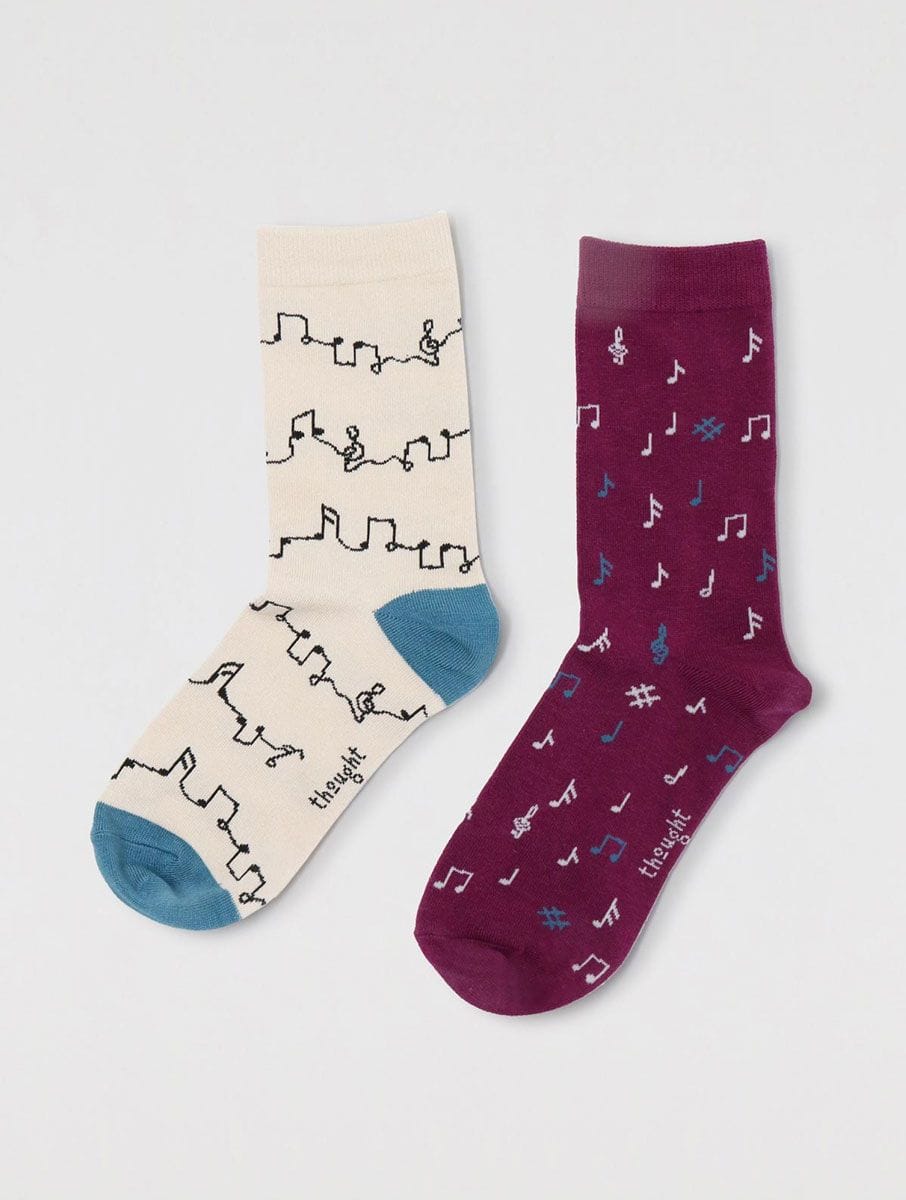 Calcetines mujer ecológicos de música. Pack de 2 - Imagen 3