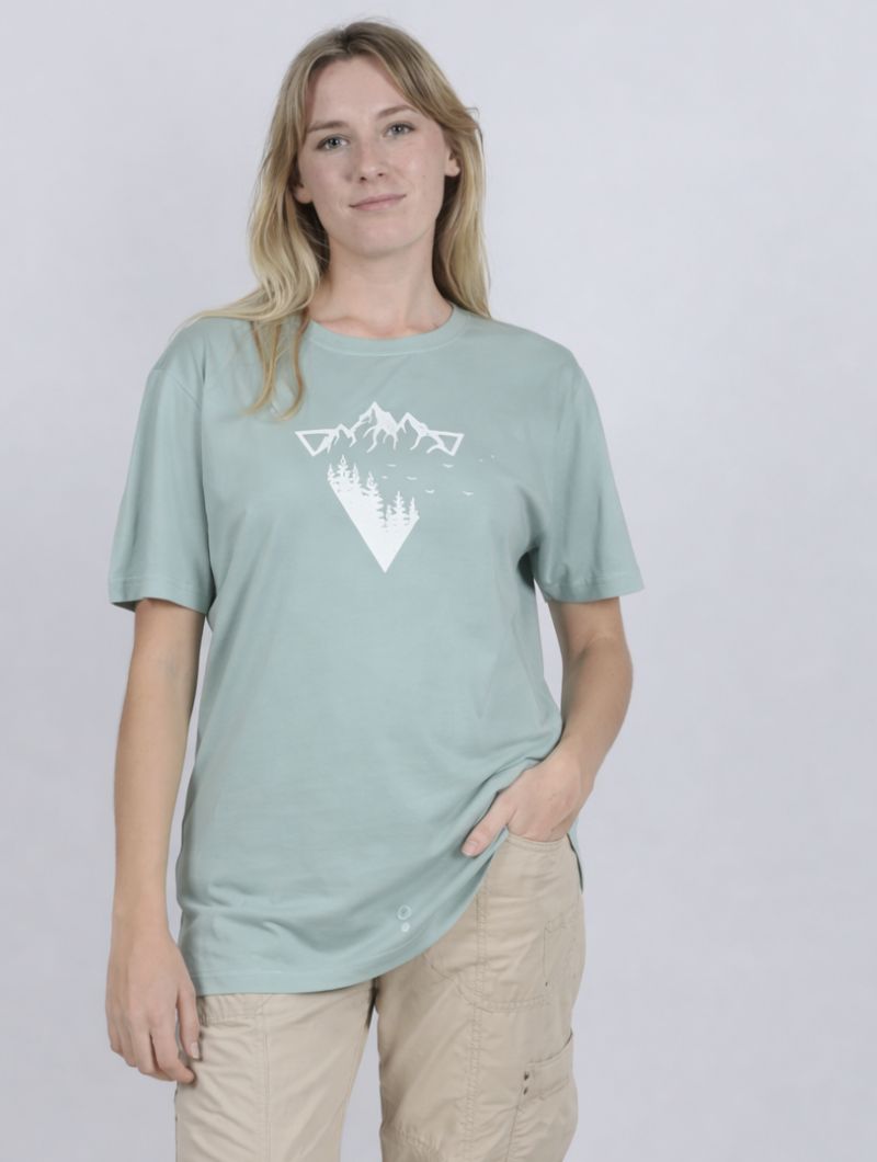 Camiseta con paisaje de montaña de bambú y algodón orgánico - Imagen 6