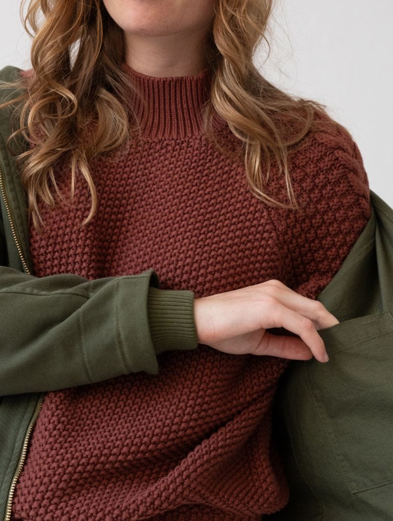 Chaqueta con capucha de algodón orgánico verde oliva - Imagen 5