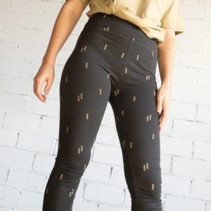 Mallas algodón orgánico negro estampado minerales