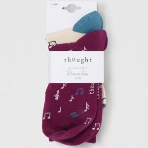 Calcetines mujer ecológicos de música. Pack de 2