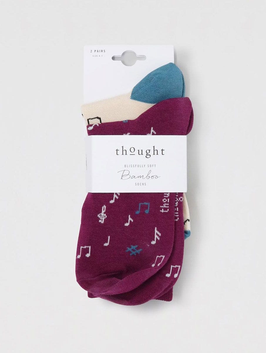 Calcetines mujer ecológicos de música. Pack de 2 - Imagen 2